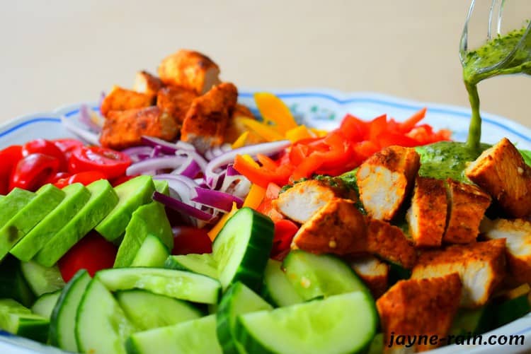 Weight loss Salad with Chicken Cucumber And Avocado - Jayne Rain